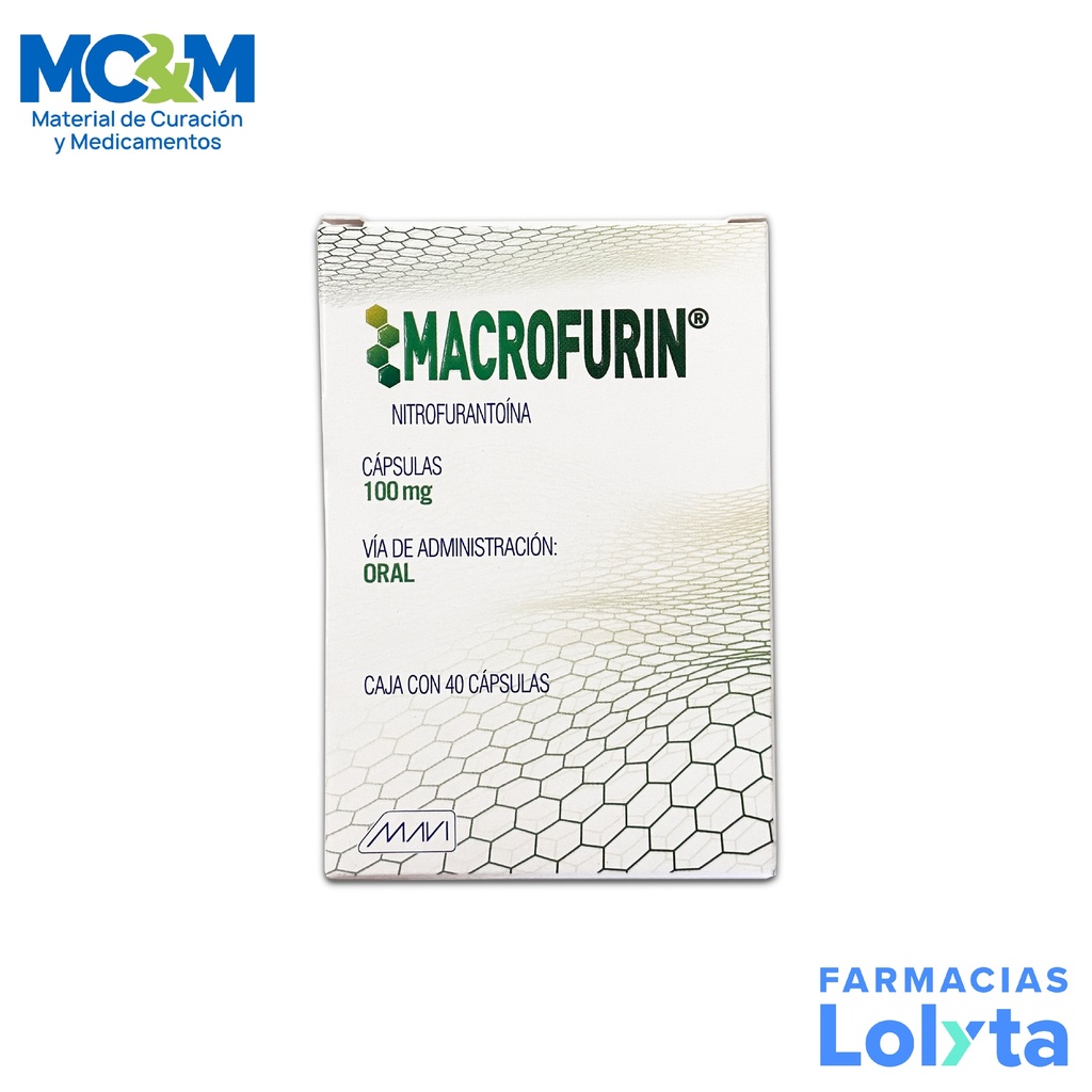 NITROFURANTOINA 100MG C/40 CAP MACROFURIN LAB MAVI