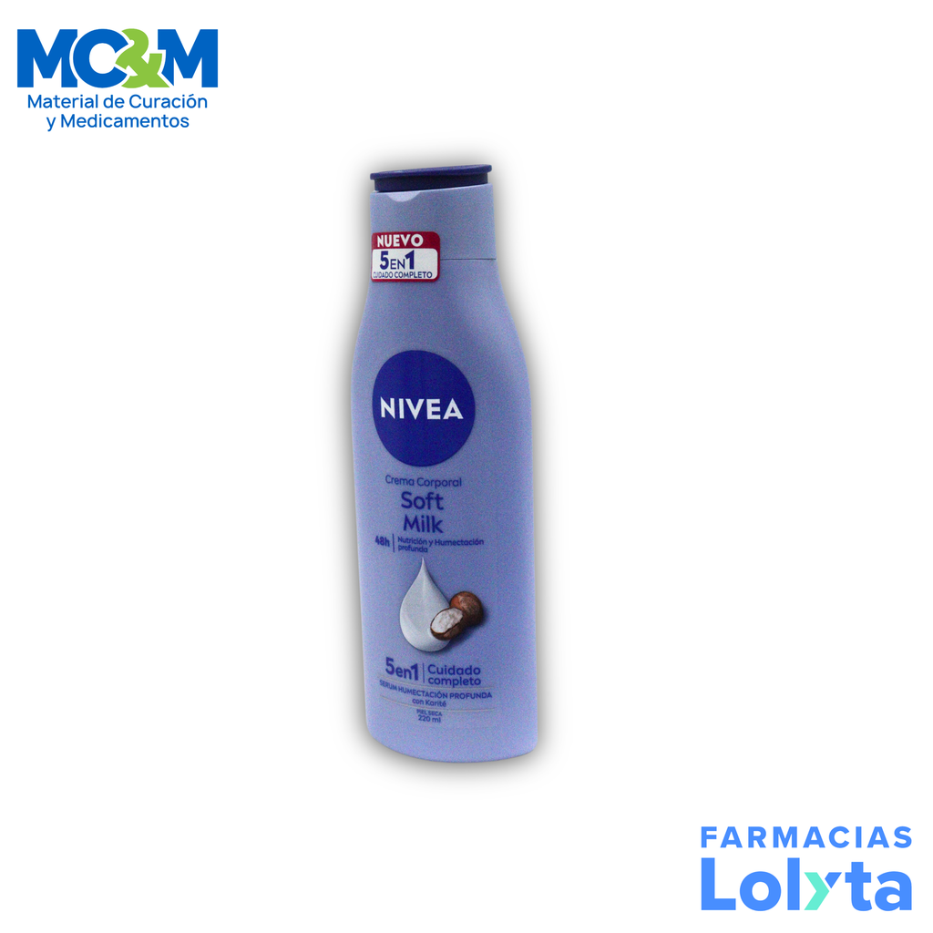 CREMA NIVEA SOFT MILK C/220 ML 72 H HUMECTACION PIEL SECA BEIERSDORF