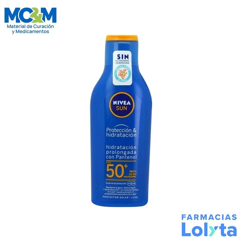 PROTECTOR SOLAR NIVEA SUN 50 FPS C/125 ML RESISTENTE AL AGUA BEIERSDORF
