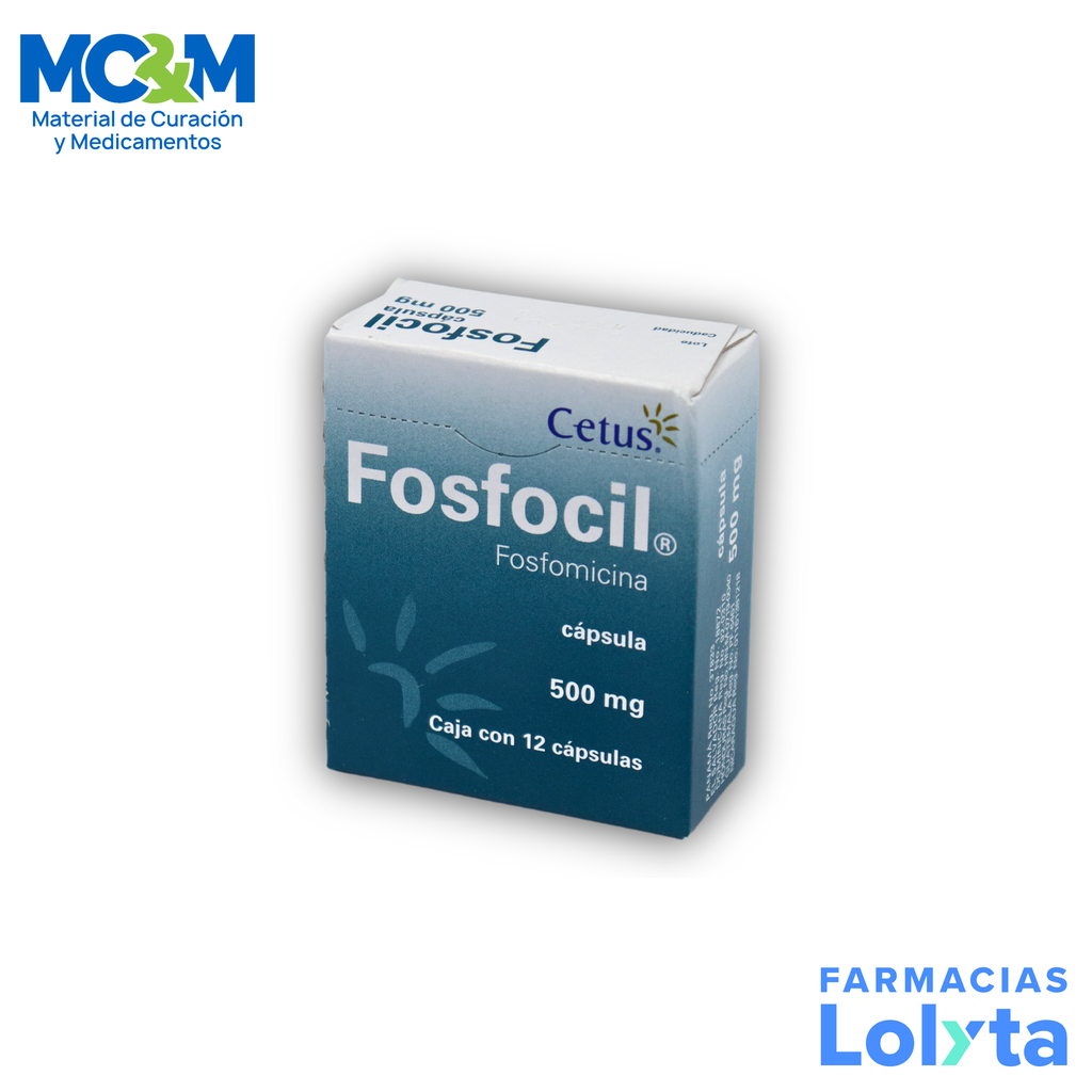 FOSFOCIL 500MG C/12 CAP FOSFOMICINA LAB CETUS