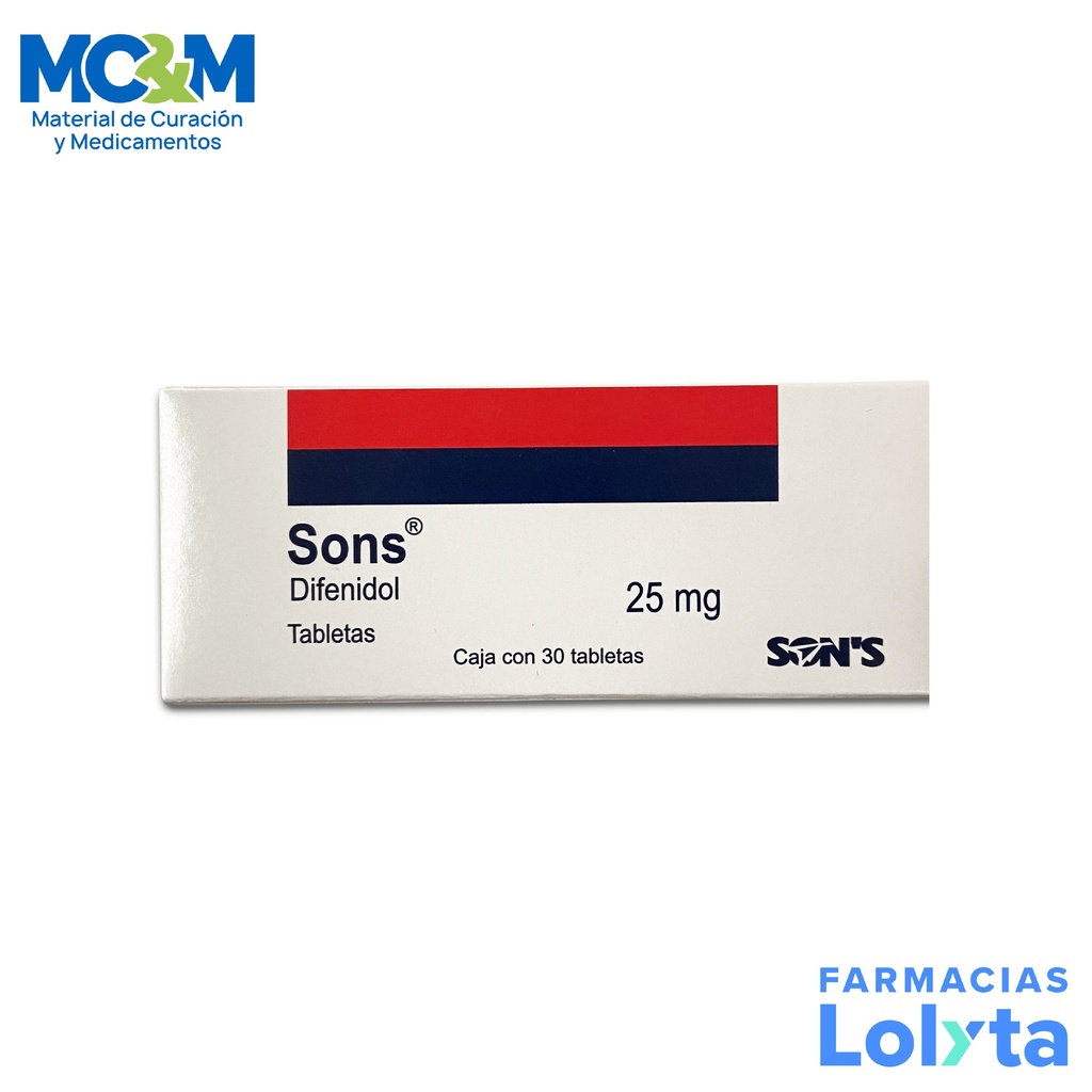 DIFENIDOL 25 MG C/30 TAB LAB SONS