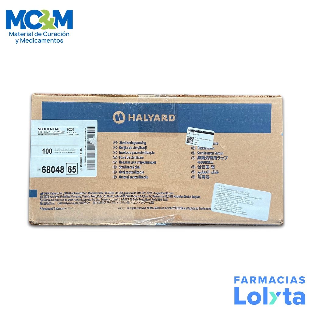 CAMPO P/ESTERILIZAR PAPEL GRADO MEDICO 121 X 121 CM C/100 PZAS REF 68048 HALYARD