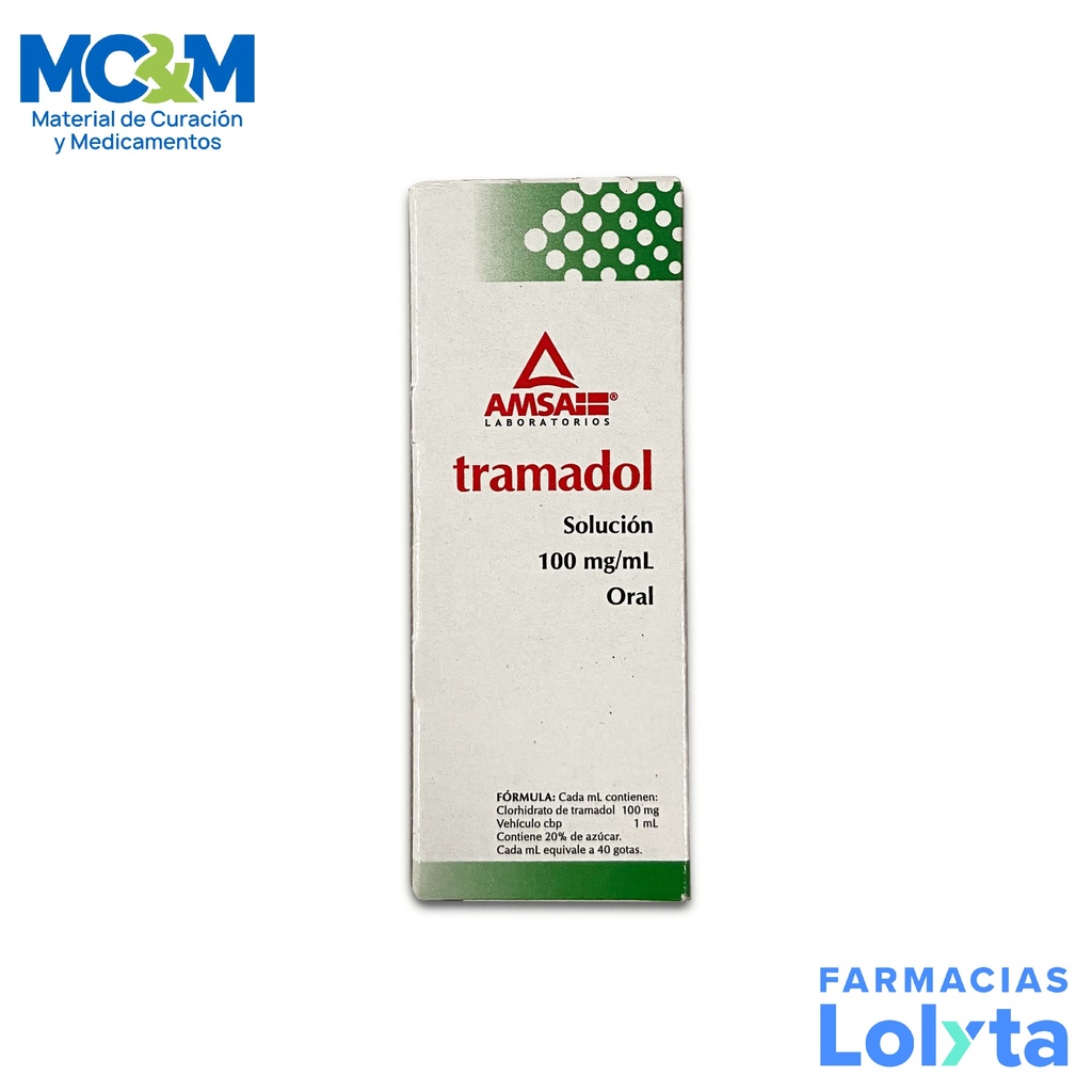 [1415] TRAMADOL SOLUCION ORAL 100 MG/ML FCO C/10 ML LAB AMSA GRUPO III