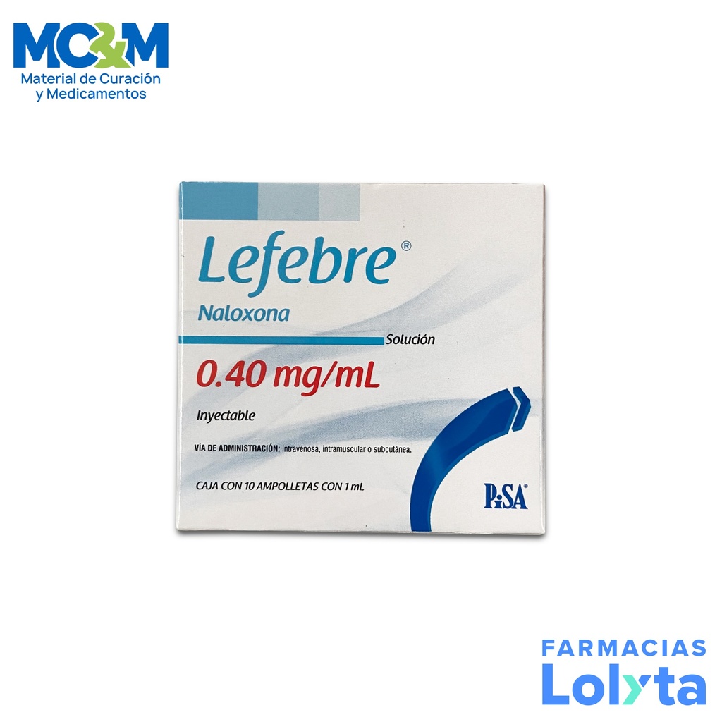 NALOXONA SOL INY 0.40MG/ML C/10 AMP 1ML LEFEBRE LAB PISA