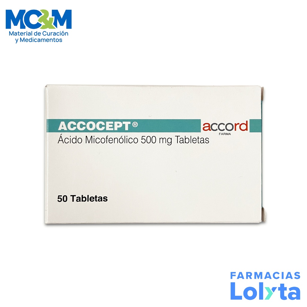 ACIDO MICOFENOLICO 500 MG C/50 TAB ACCOCEPT LAB ACCORD