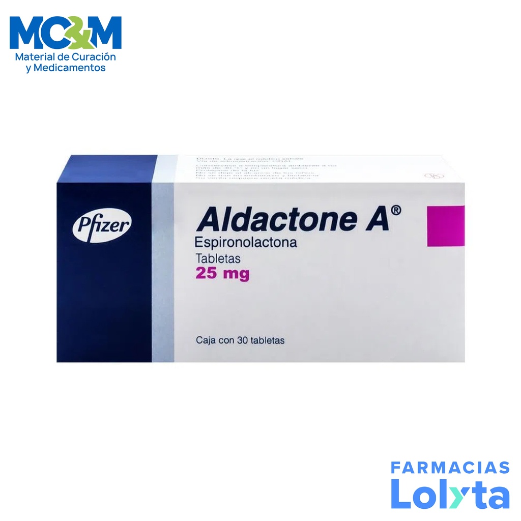 ALDACTONE A 25 MG C/30 TAB ESPIRONOLACTONA LAB PFIZER
