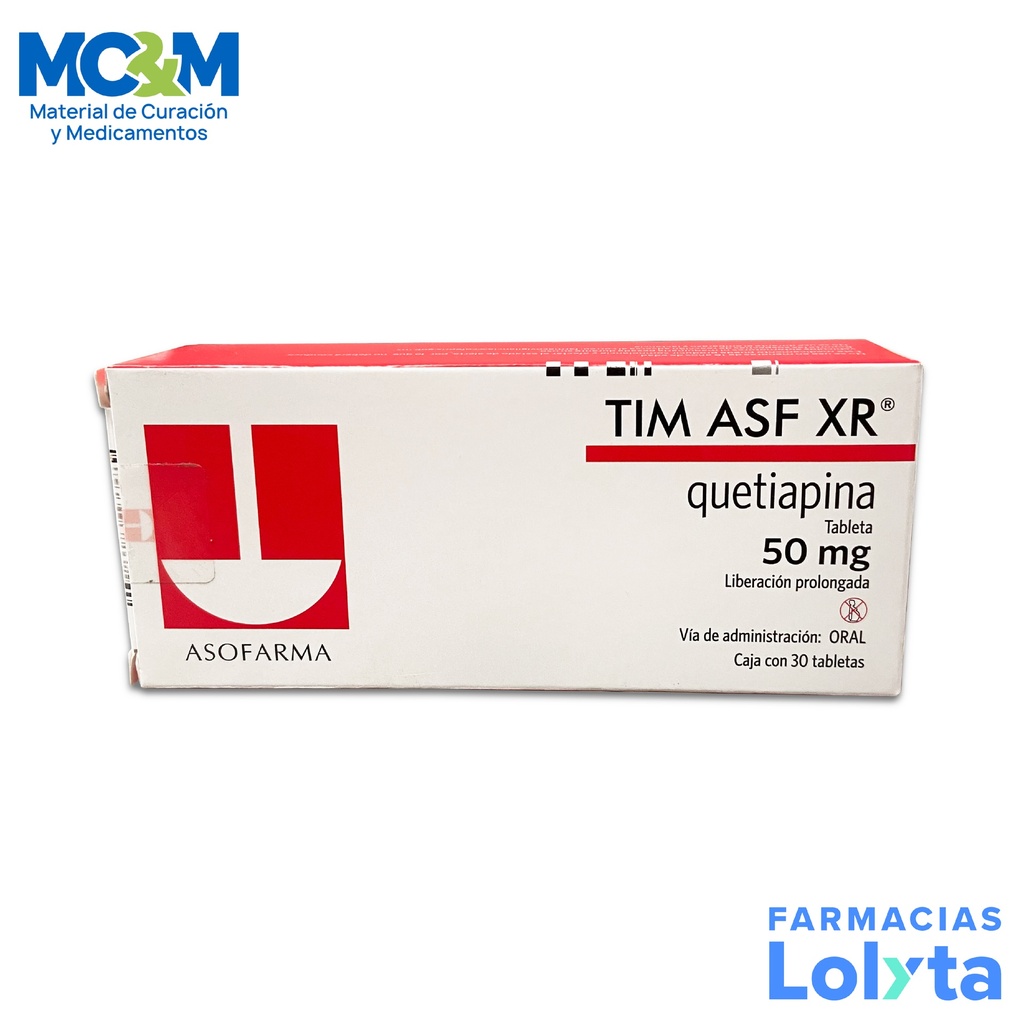 TIM ASF XR 50MG C/30 TAB LP QUETIAPINA LAB ASOFARMA