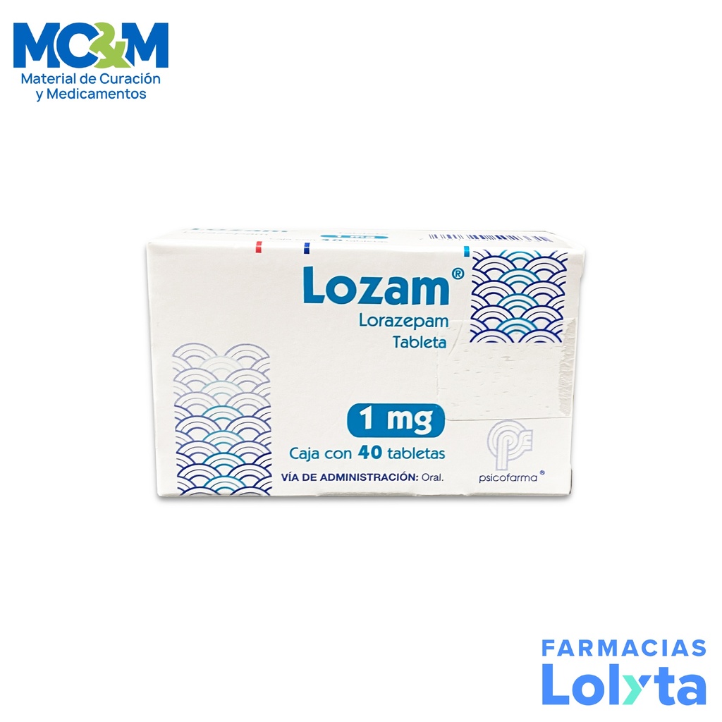 LORAZEPAM 1 MG C/40 TAB LOZAM LAB PSICOFARMA GRUPO II
