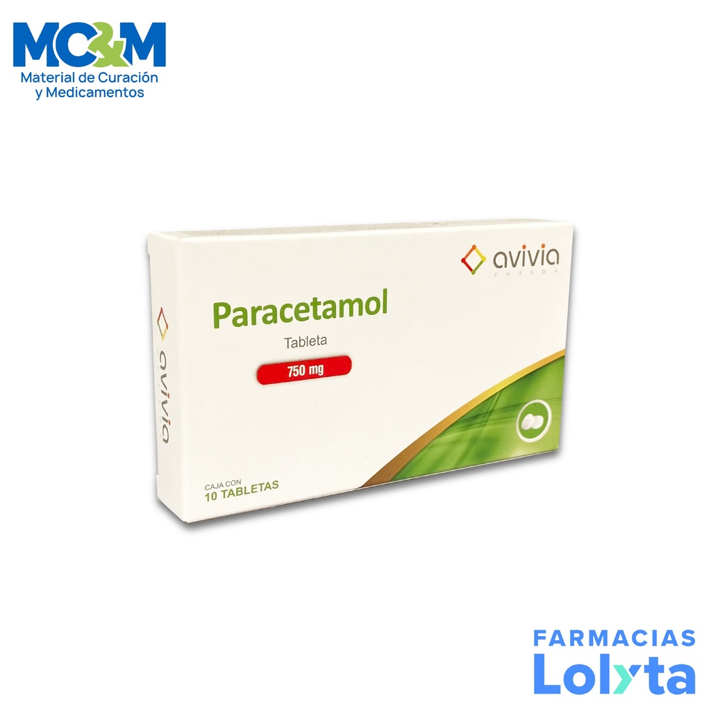 PARACETAMOL 750MG C/10 TAB LAB AVIVIA