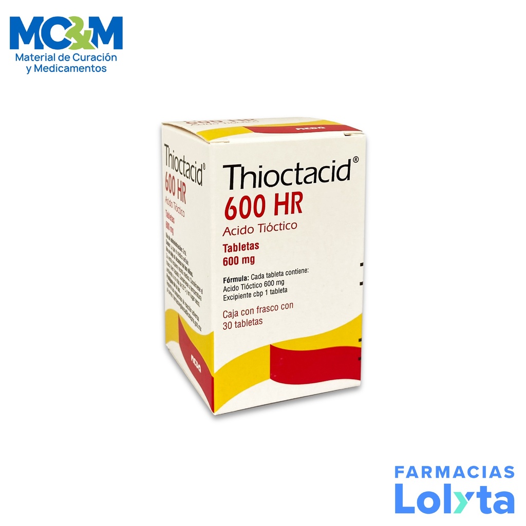 THIOCTACID 600 HR 600MG C/30 TAB ACIDO TIOCTICO LAB MEDA