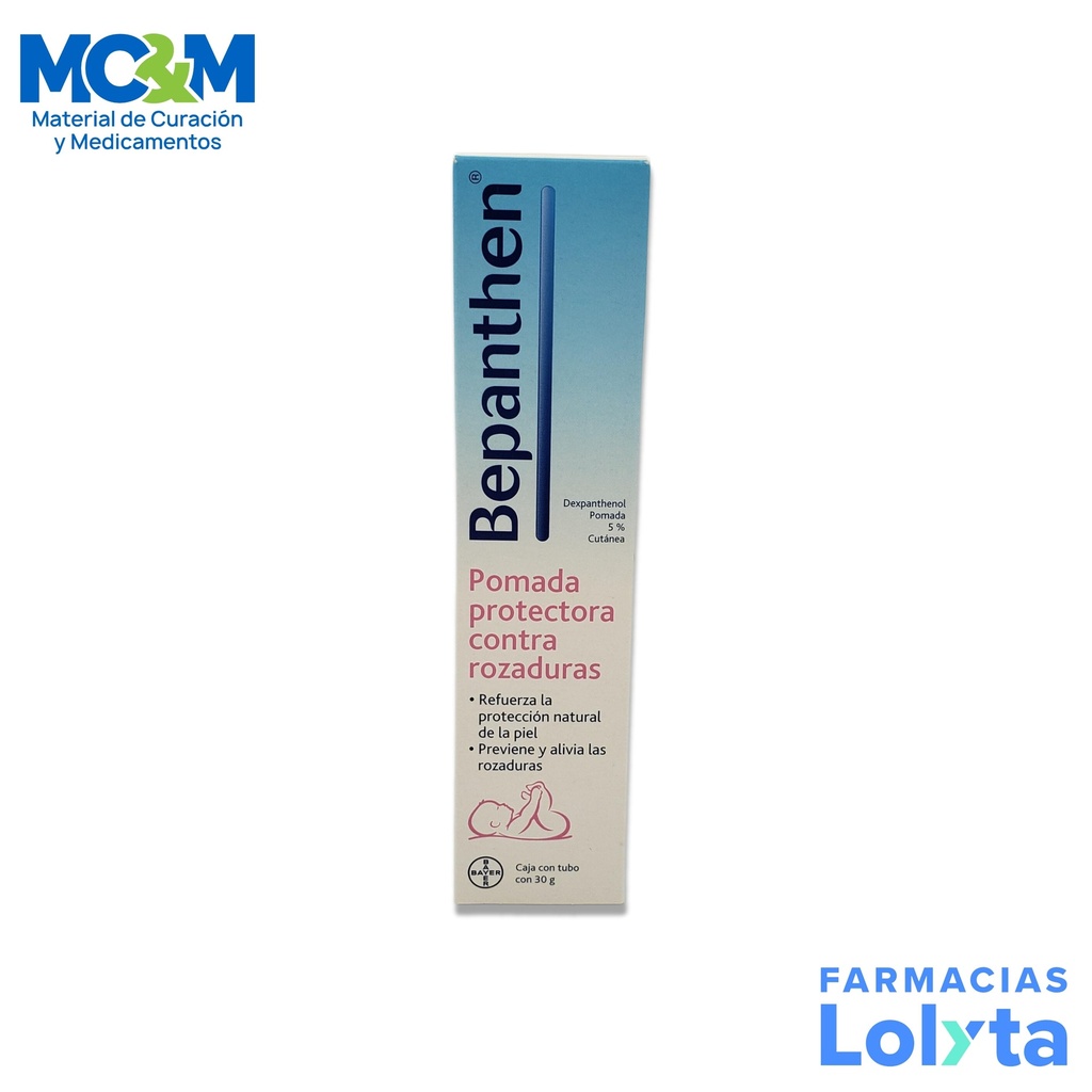 BEPANTHEN POMADA 5% C/30 G DEXPANTHENOL PROTECTORA CONTRA ROZADURAS LAB BAYER