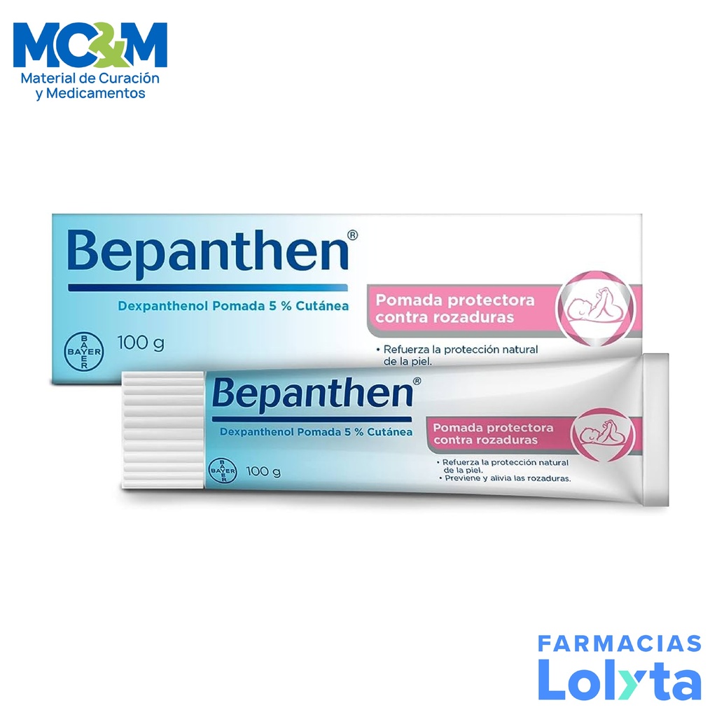 BEPANTHEN POMADA 5% C/100 G DEXPANTHENOL PROTECTORA CONTRA ROZADURAS LAB BAYER