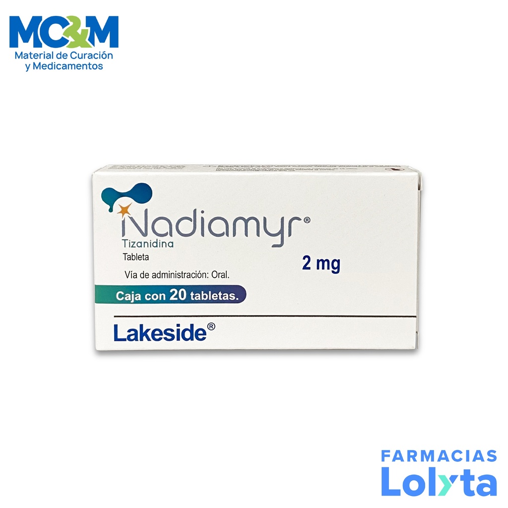 TIZANIDINA 2MG C/20 TAB NADIAMYR LAB RUSSEK