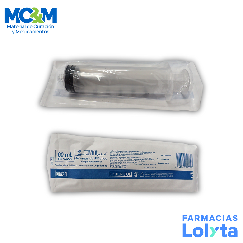 JERINGA 60ML S/AGUJA SENSIMEDICAL