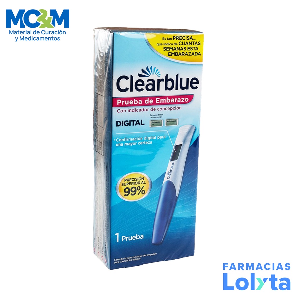 PRUEBA DE EMBARAZO CLEAR BLUE DIGITAL C/INDICADOR DE CONCEPCION P&G