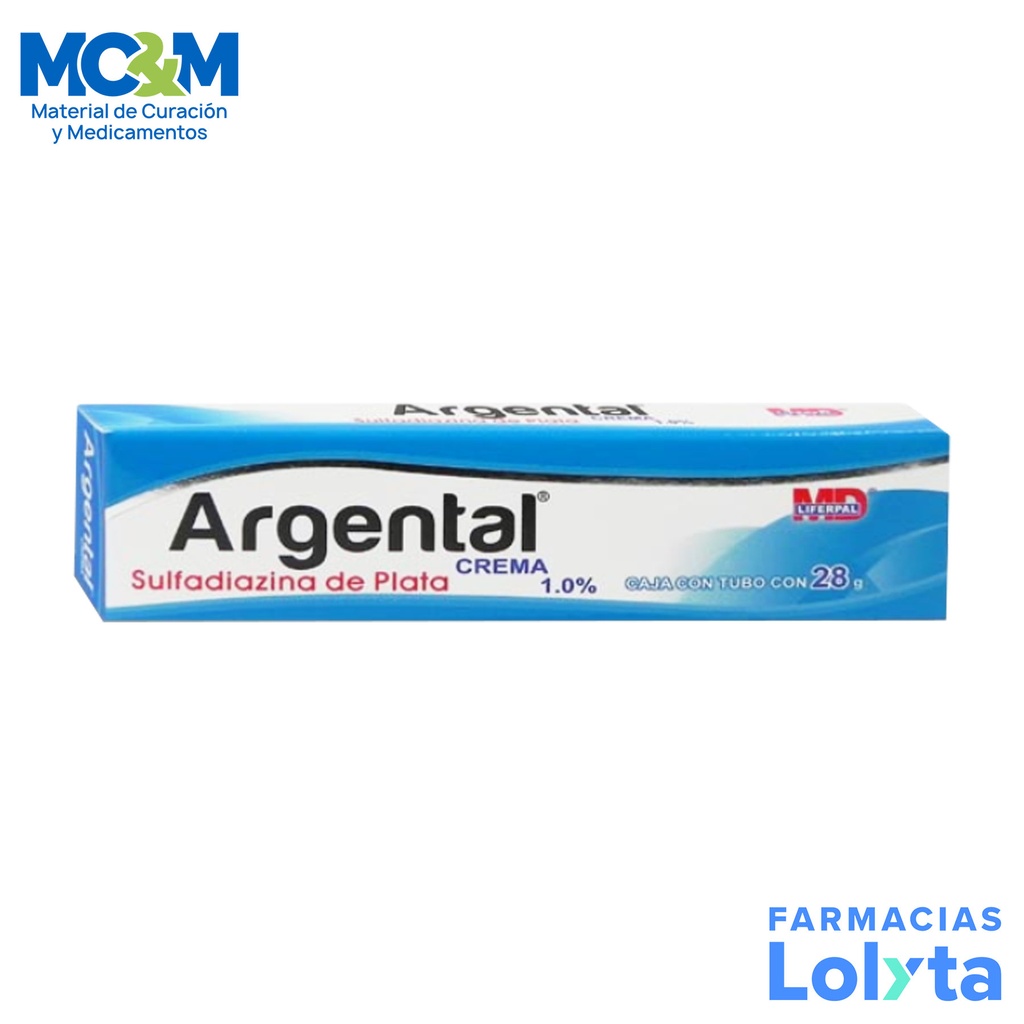 SULFADIAZINA DE PLATA CREMA 1% TUBO C/28 G ARGENTAL LAB LIFERPAL MD