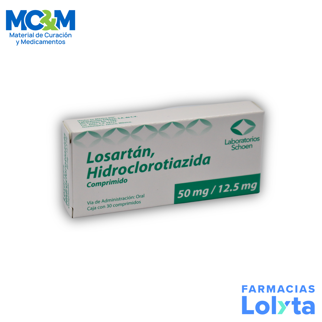 LOSARTAN HIDROCLOROTIAZIDA 50/12.5 MG C/30 COMPRIMIDOS LAB SCHOEN