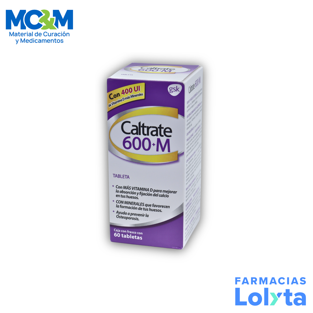 CALTRATE 600+M 400 UI C/60 TAB VITAMINA D MINERALES LAB GSK