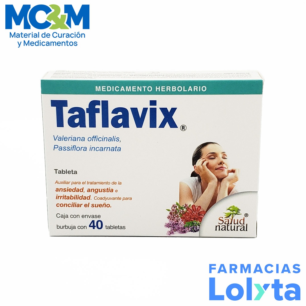 VALERIANA PASSIFLORA 100/60MG C/40 TAB TAFLAVIX LAB SALUD NATURAL