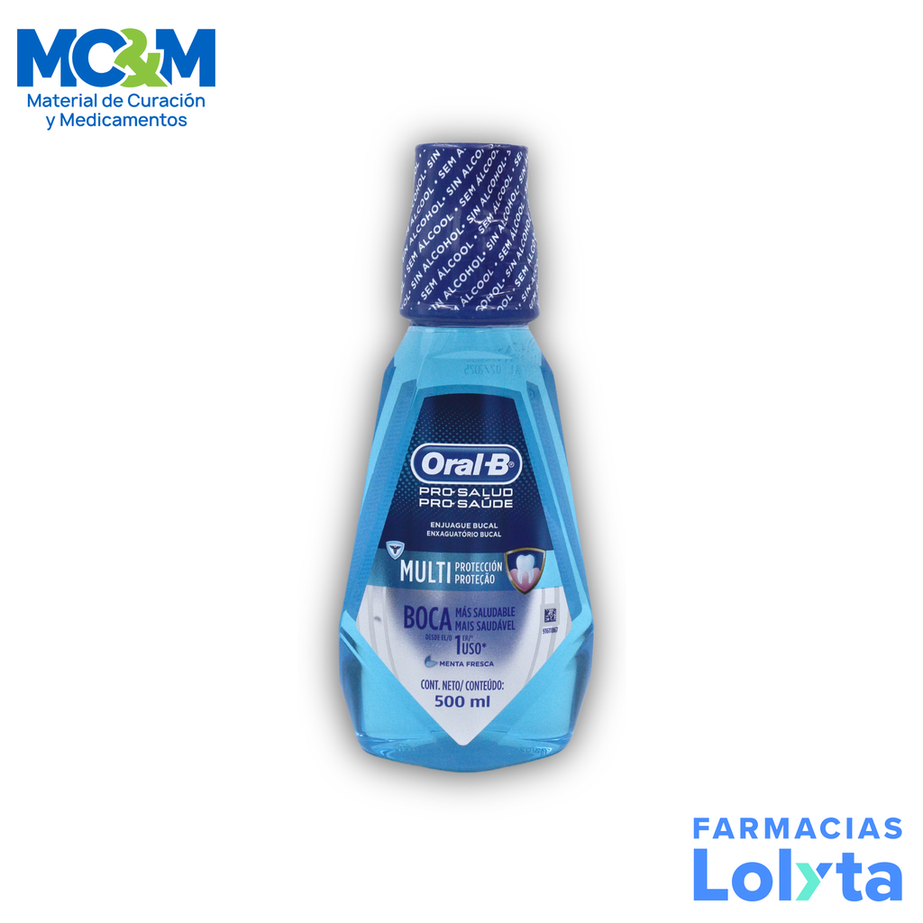 ORAL-B COMPLETE ENJUAGUE BUCAL 500 ML LIMPIEZA PROFUNDA ZERO ALCOHOL SABOR MENTA FRESCA LAB P&G