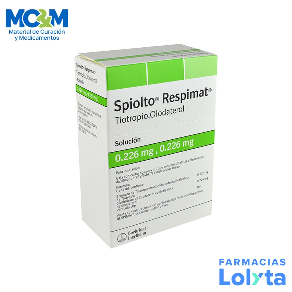 SPIOLTO RESPIMAT SOL 0.226/0.226 MG C/4 ML P/30 DOSIS TIOTROPIO OLODATEROL LAB BOEHRINGER