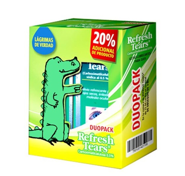 REFRESH TEARS DUOPACK GOTAS LUBRICANTES 0.5% C/15 ML+3 ML CARBOXIMETILCELULOSA LAB ALLERGAN