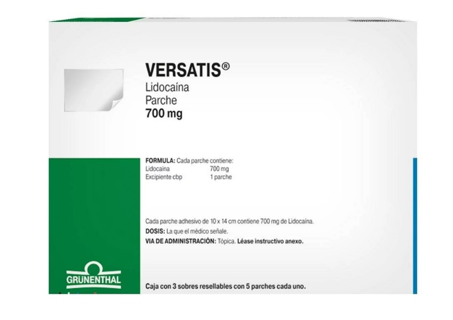 VERSATIS 700 MG C/15 PARCHES LIDOCAINA LAB GRUNENTHAL