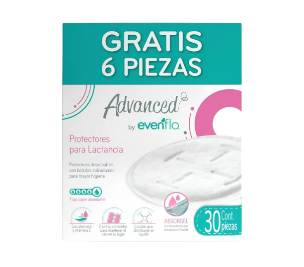 PROTECTORES PARA LACTANCIA C/30 PZAS EVENFLO ADVANCED