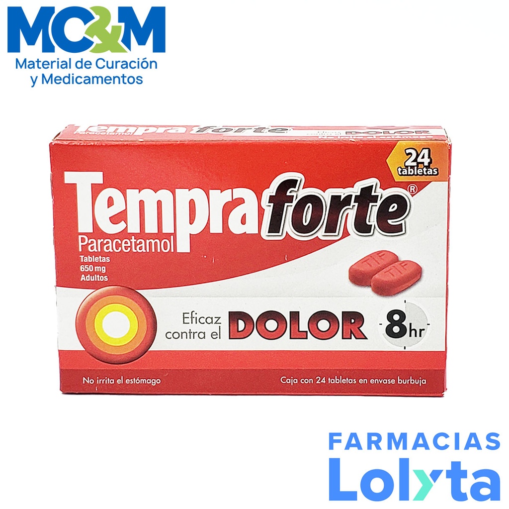 TEMPRA FORTE 650 MG C/24 TAB PARACETAMOL LAB RECKITT