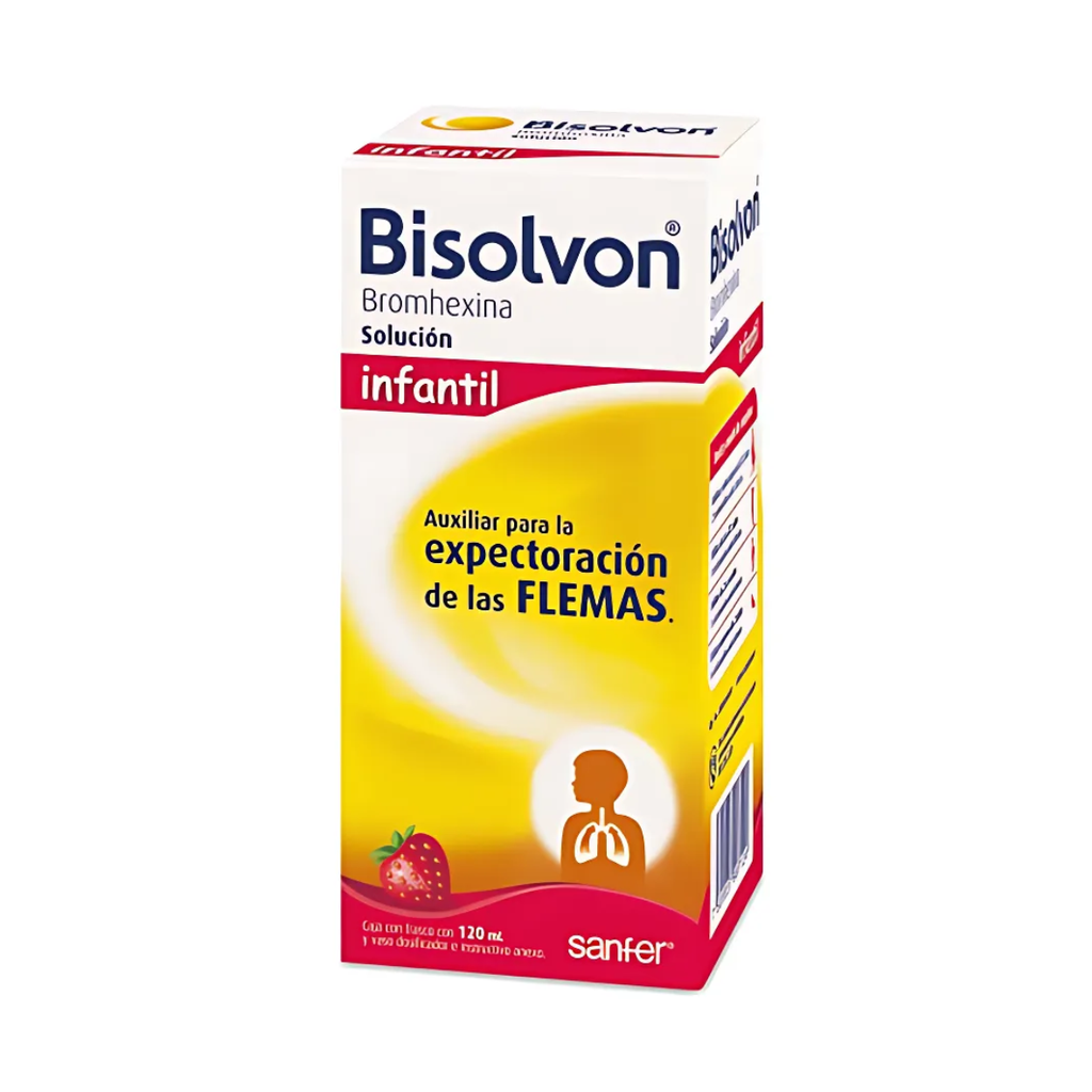 BISOLVON INFANTIL SOL ORAL 4 MG/5 ML C/120 ML SABOR FRESA BROMHEXINA LAB SANFER