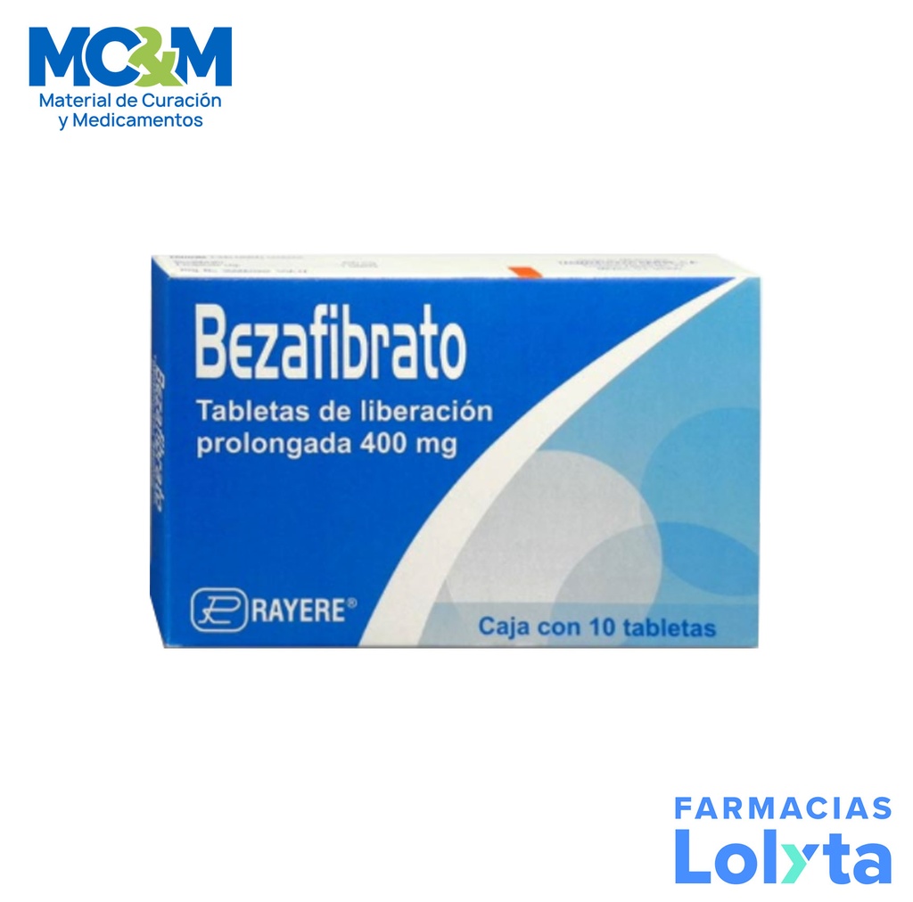 BEZAFIBRATO 400 MG C/10 TAB LAB RAYERE