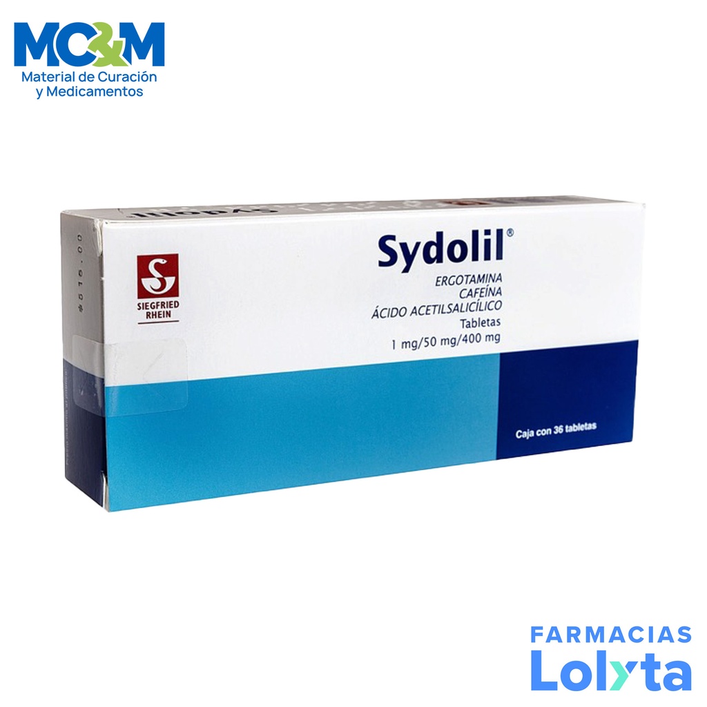 [2487] SYDOLIL 1/50/400 MG C/36 TAB ERGOTAMINA CAFEINA ACIDO ACETILSALICILICO LAB SIEGFRIED  RHEIN GRUPO II
