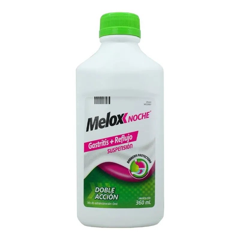 MELOX NOCHE SUSPENSION 3.5/2.8/5/1.5 G/100 ML FCO C/360 ML CARBONATO DE MAGNESIO HIDROXIDO DE ALUMINIO ALGINATO DE MAGNESIO CARBONATO DE CALCIO