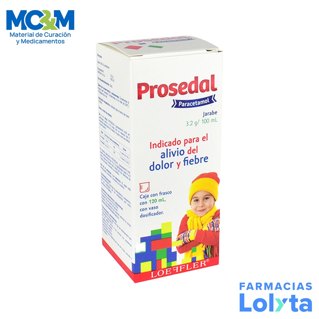PARACETAMOL JARABE 3.2 G/100ML FCO C/120 ML PROSEDAL LAB LOEFFLER
