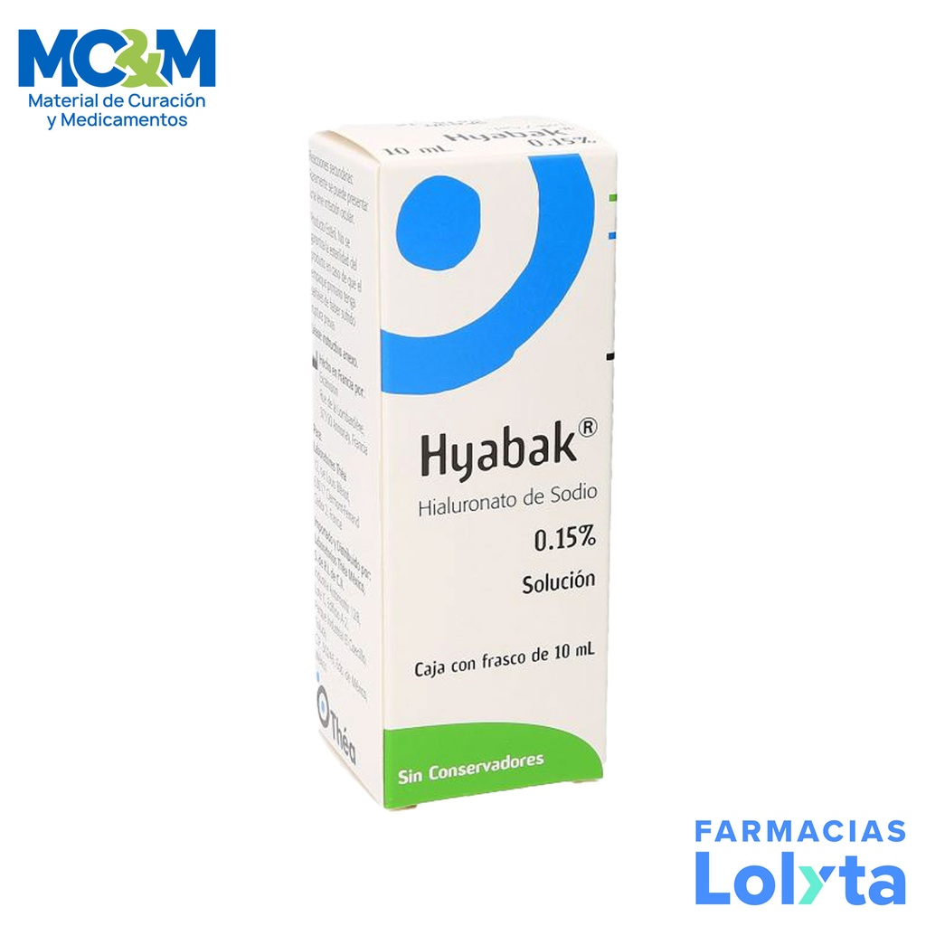 HYABAK SOL OFTALMICA 0.15% C/10ML HIALURONATO DE SODIO LAB THEA