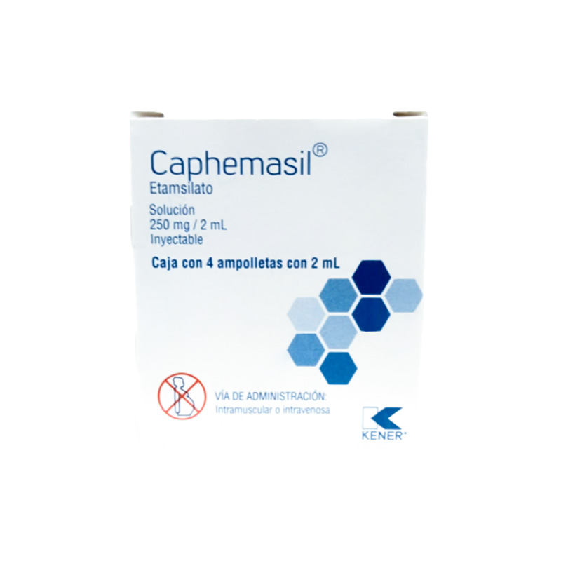 ETAMSILATO SOL INY 250 MG/2 ML C/4 AMP CAPHEMASIL LAB KENER (DICYNONE)