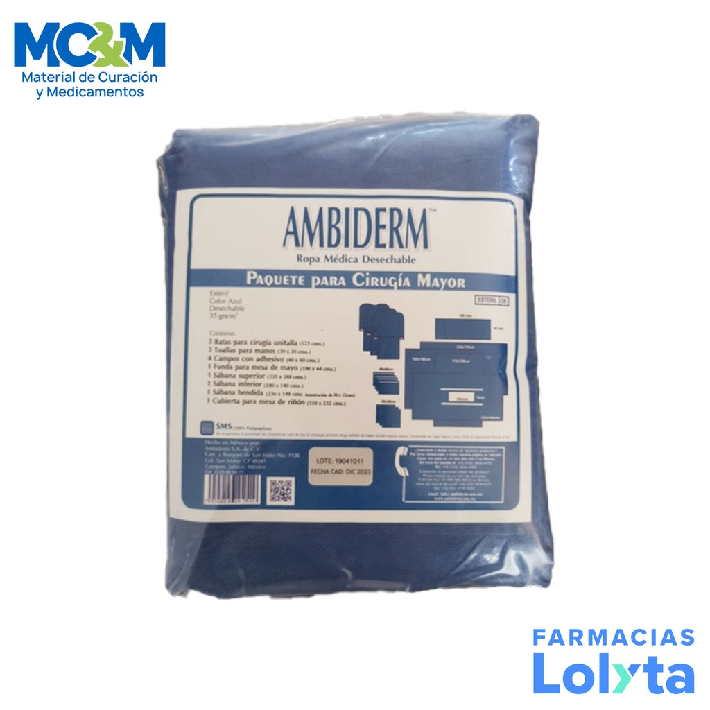 EQUIPO PARA CIRUGIA MAYOR ESTERIL AMBIDERM
