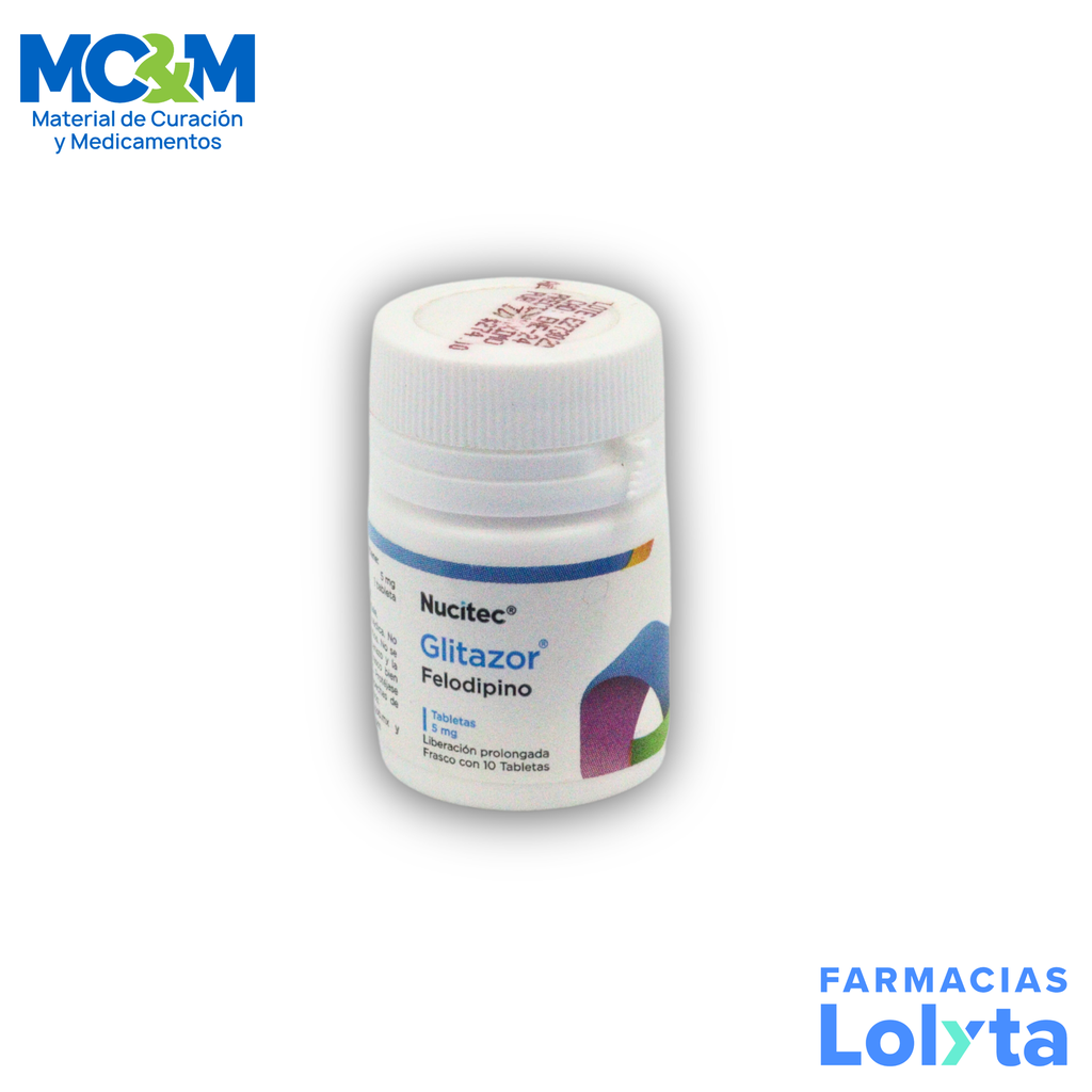 FELODIPINO 5 MG C/10 TAB GLITAZOR LAB NUCITEC