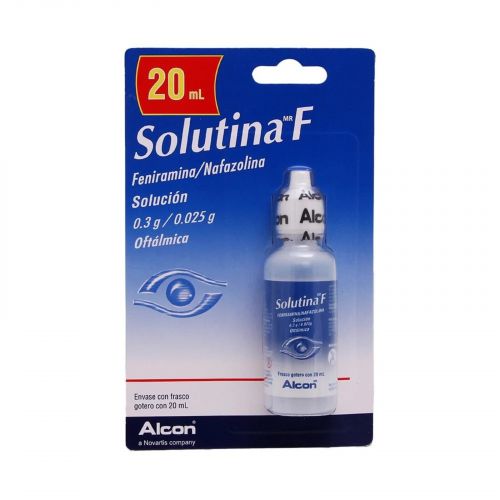 SOLUTINA F SOL OFTALMICA 0.3 /0.025 G/ML C/20 ML FENIRAMINA/NAFAZOLINA LAB ALCON