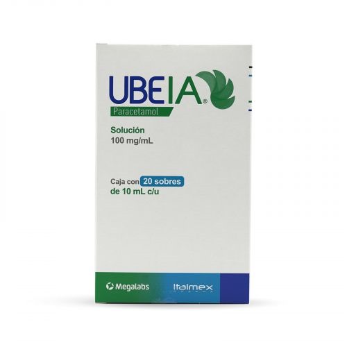 UBEIA SOL ORAL 100 MG/ML C/20 SOBRES 10 ML PARACETAMOL LAB ITALMEX