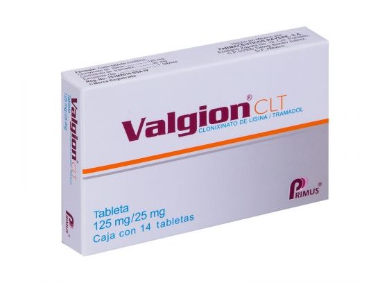 VALGION CLT 125 MG/25 MG C/14 TAB CLONIXINATO DE LISINA/TRAMADOL LAB PRIMUS