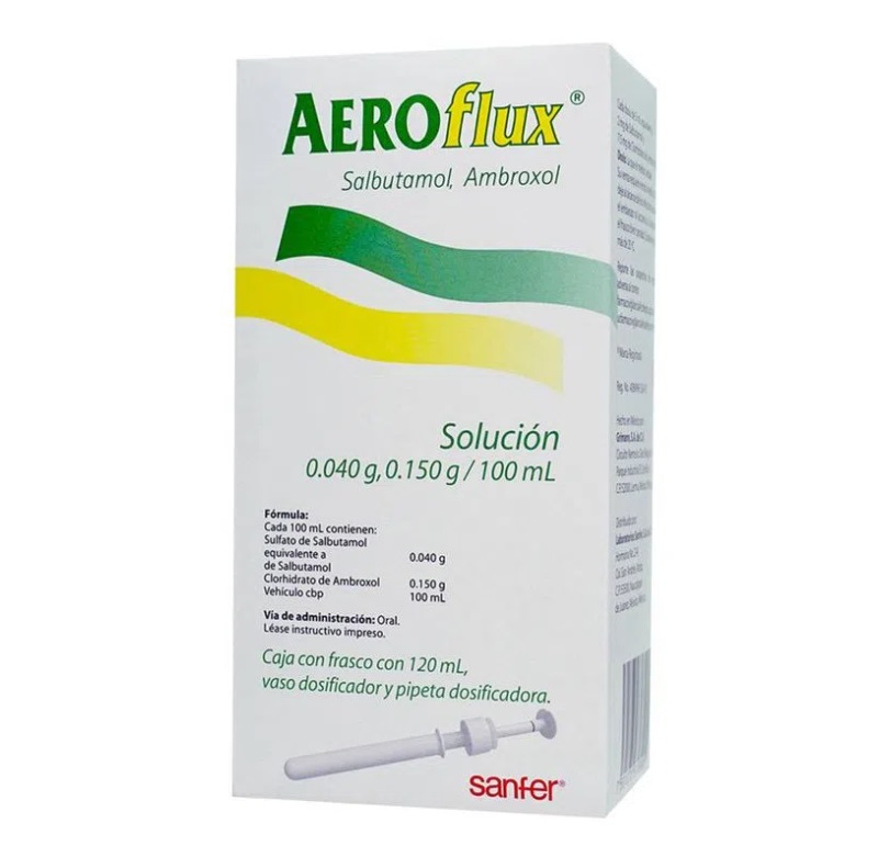 AEROFLUX SOL ORAL 0.040/0.150 G/100 ML FCO C/120 ML SALBUTAMOL AMBROXOL LAB SANFER