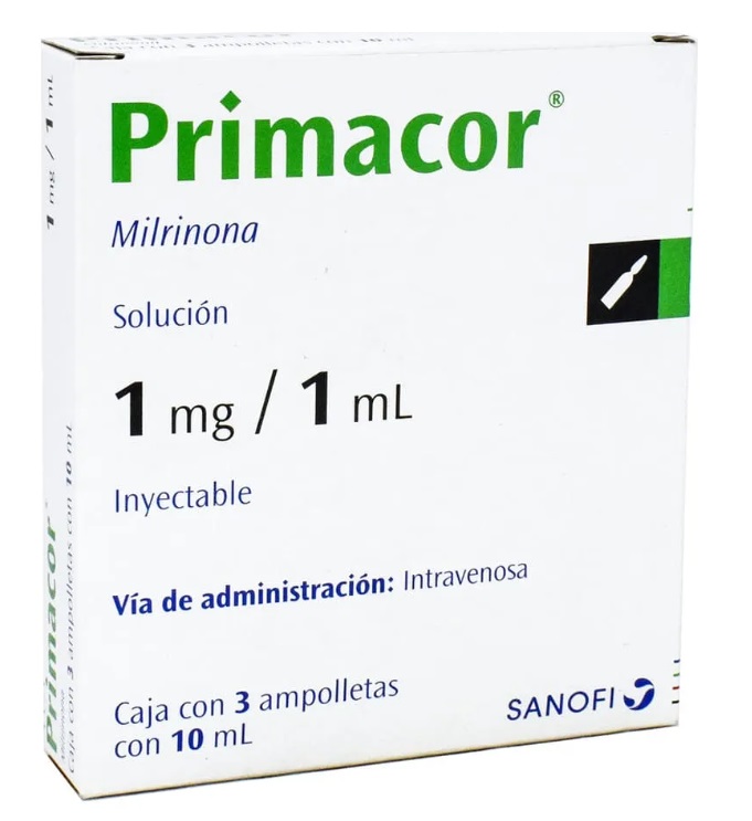 PRIMACOR 1 MG/ML C/3 AMP 10 ML MILRINONA LAB SANOFI AVENTIS