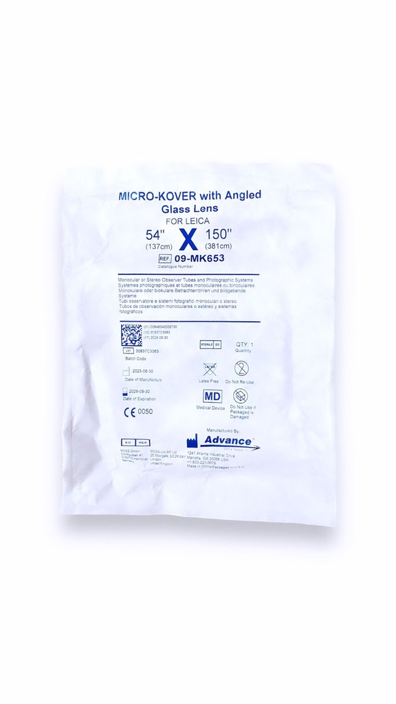 FUNDA ESTERIL PARA MICROSCOPIO CARL ZEISS OPMI PENTERO O MOLLER WEDEL HI-R 700 54″ X 150″ (137 CM X 381 CM) EQUIVALENTE AL MODELO LEICA M525F40 REF 09-MK653 ADVANCE