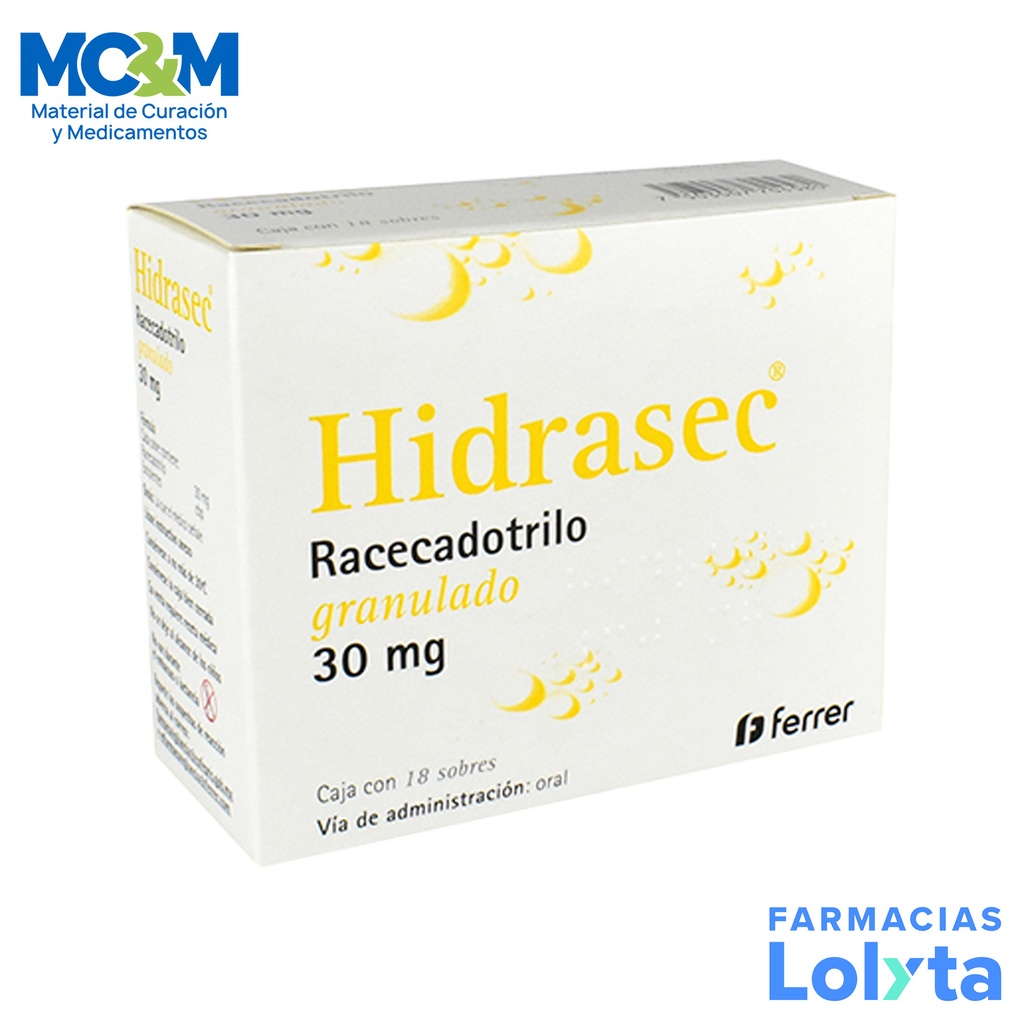 HIDRASEC 30 MG C/18 SOBRES GRANULADO RACECADOTRILO LAB FERRER