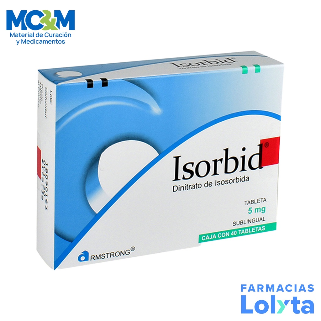 ISORBID 5 MG C/40 TAB SUBLINGUAL DINITRATO DE ISOSORBIDA LAB ARMSTRONG