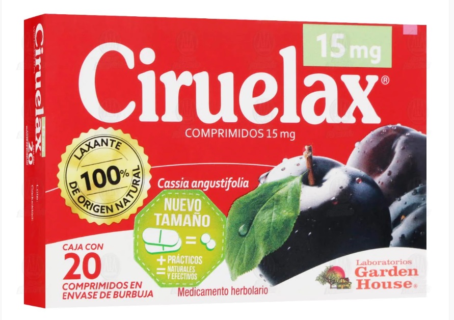 CIRUELAX 15 MG C/20 COMPRIMIDOS CASSIA ANGUSTIFOLIA LAB MEGALABS