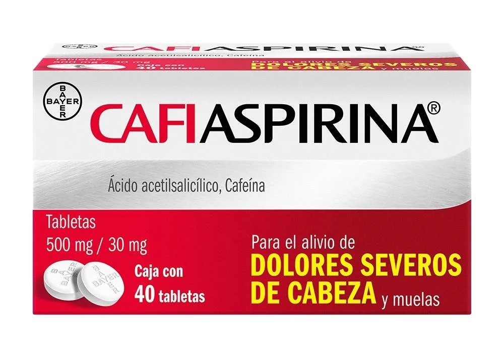 CAFIASPIRINA 500/30 MG C/40 TAB ACIDO ACETILSALICILICO CAFEINA LAB BAYER
