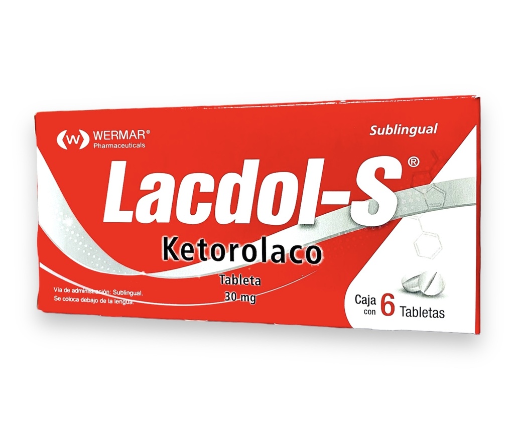 KETOROLACO 30 MG C/6 TAB SUBLINGUAL LACDOL-S LAB WERMAR