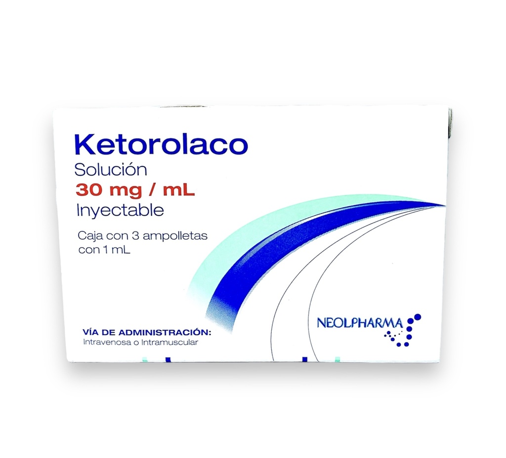 KETOROLACO SOL INY 30 MG/ML C/3 AMP LAB NEOLPHARMA (PLASTICO)